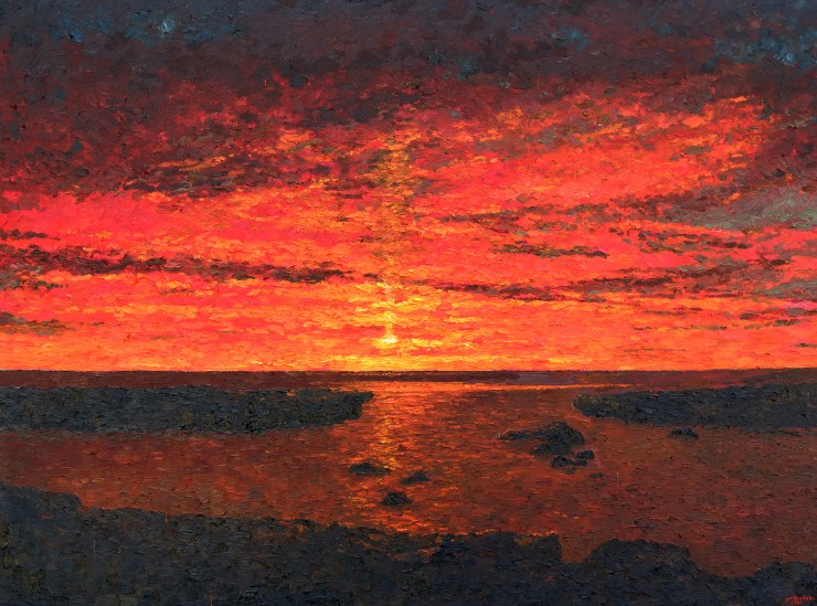 Sunset at Pangil Rock Formations 3 x 4 ft 2021 by Khervin Gallandez